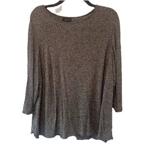 J Jill Wearever Womens Marled Knit Top 2X Minimalist Capsule Everyday Normcore